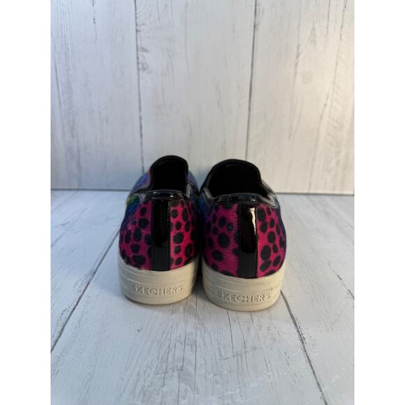 Skechers Wms Sz 9.5 Multicolor Animal Print Vegan Calf Hair Sneakers Shoes 827 - Picture 5 of 8